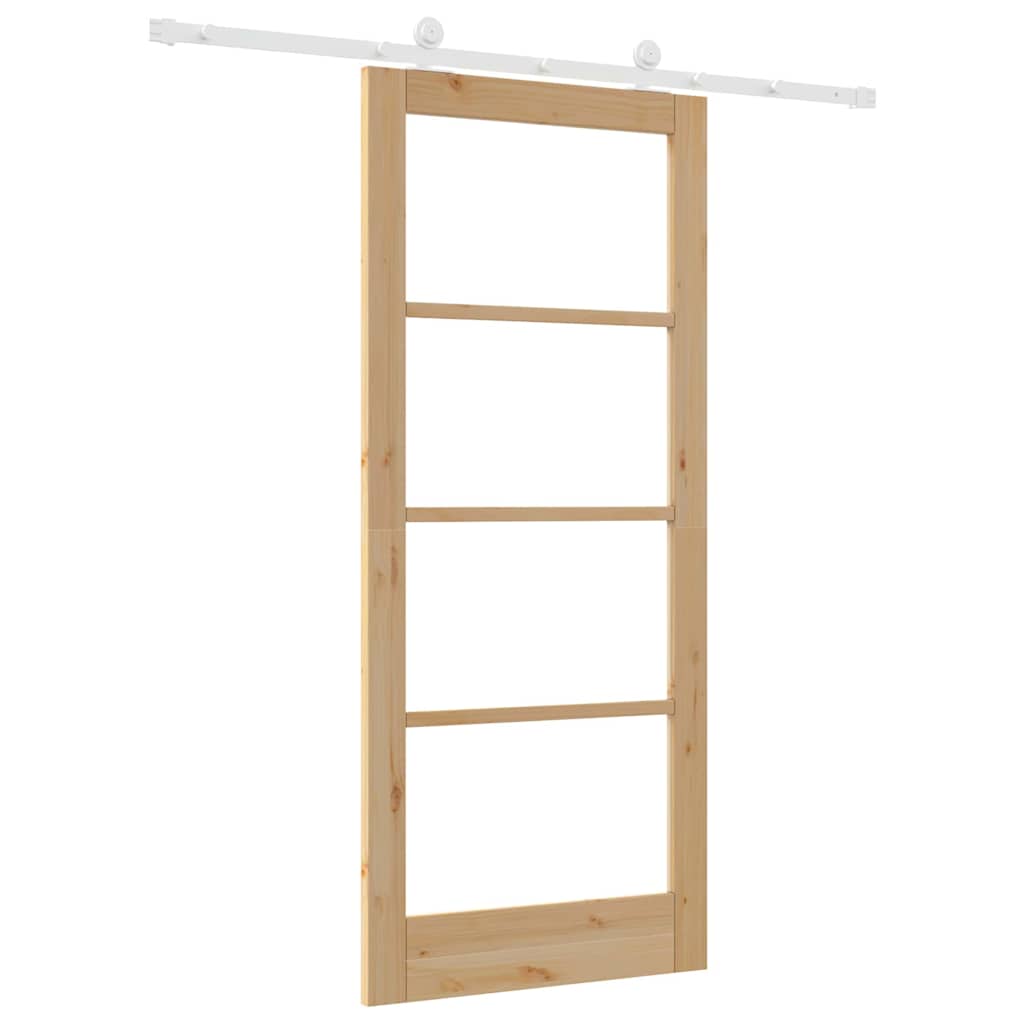 Porta Scorrevole Manuale Marrone 86 x 198.5 cm Legno e metallo 3332059