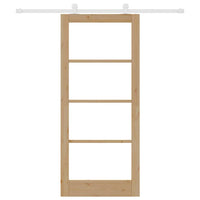 Porta Scorrevole Manuale Marrone 86 x 198.5 cm Legno e metallo 3332059