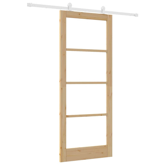 Porta Scorrevole Manuale Marrone 86 x 211 cm Legno e metallo 3332061