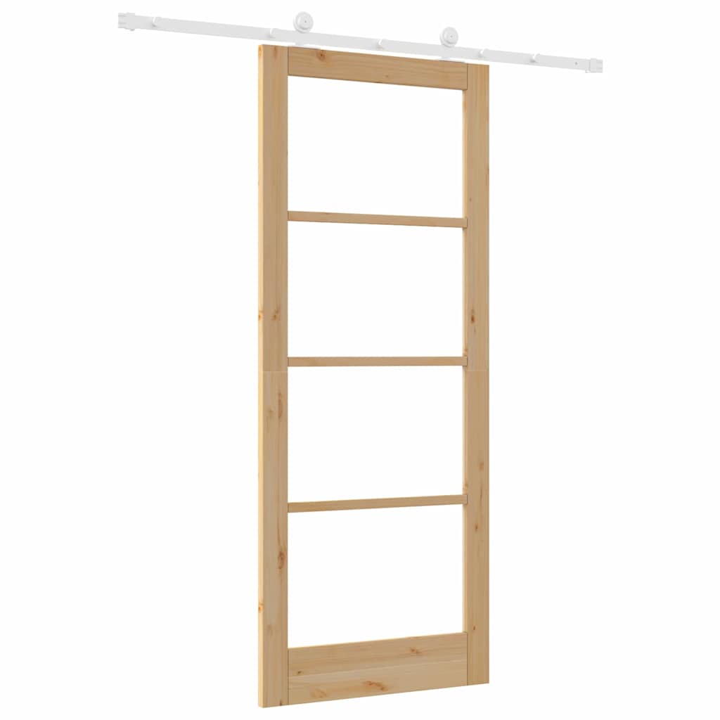 Porta Scorrevole Manuale Marrone 86 x 211 cm Legno e metallo 3332061
