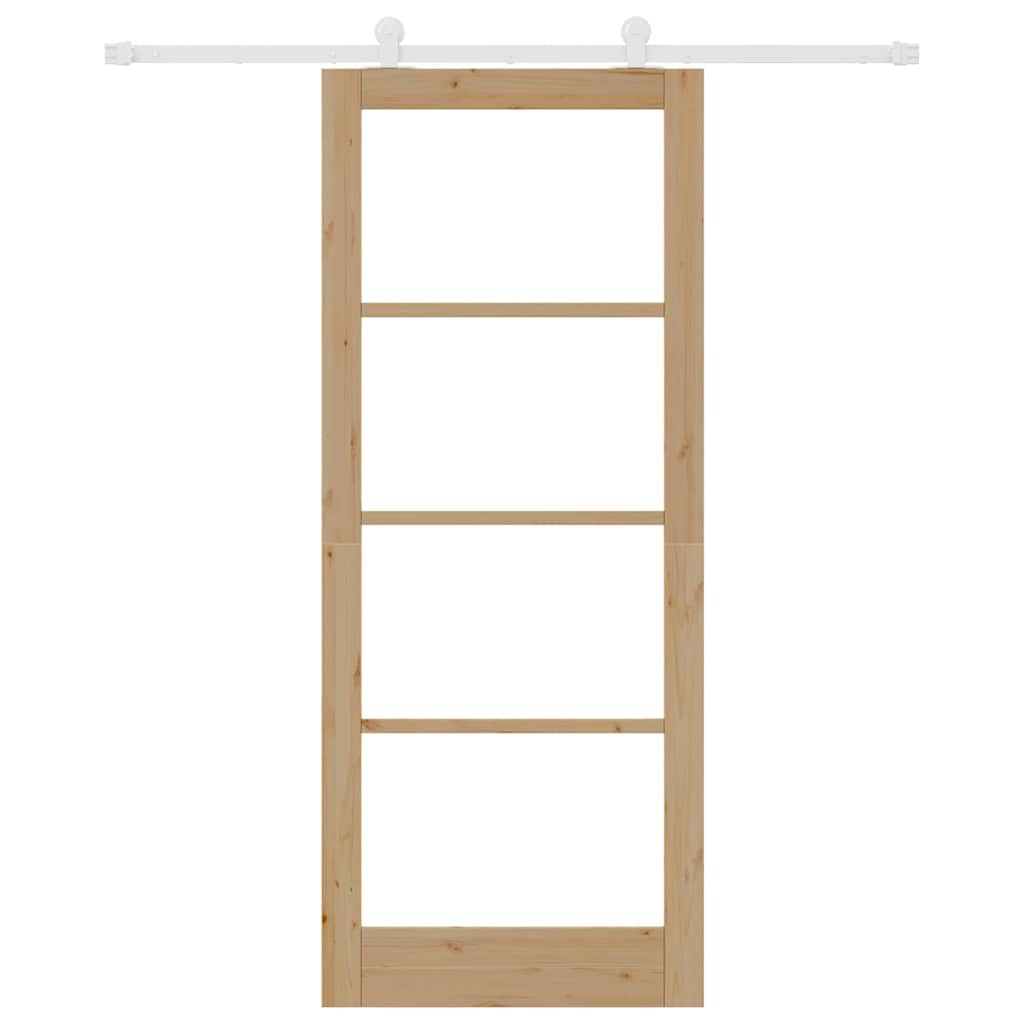 Porta Scorrevole Manuale Marrone 86 x 211 cm Legno e metallo 3332061