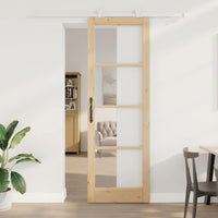 Porta Scorrevole Manuale Marrone 78 x 232 cm Legno e metallo 3332079