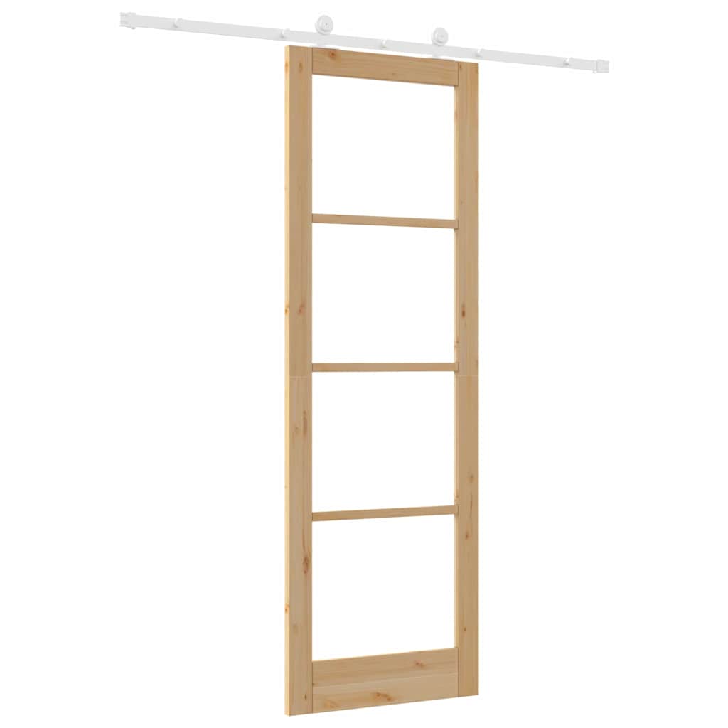 Porta Scorrevole Manuale Marrone 78 x 232 cm Legno e metallo 3332079
