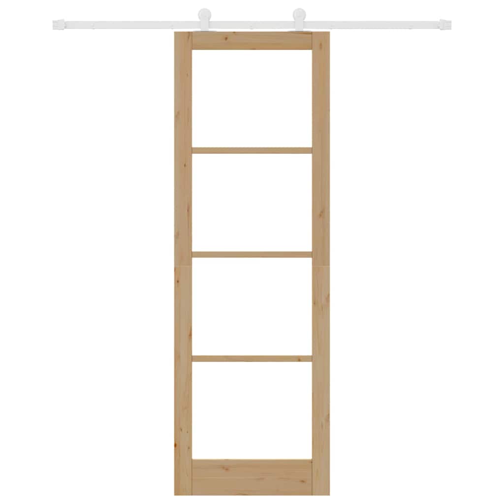Porta Scorrevole Manuale Marrone 78 x 232 cm Legno e metallo 3332079