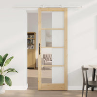 Porta Scorrevole Manuale Marrone 83 x 232 cm Legno e metallo 3332085
