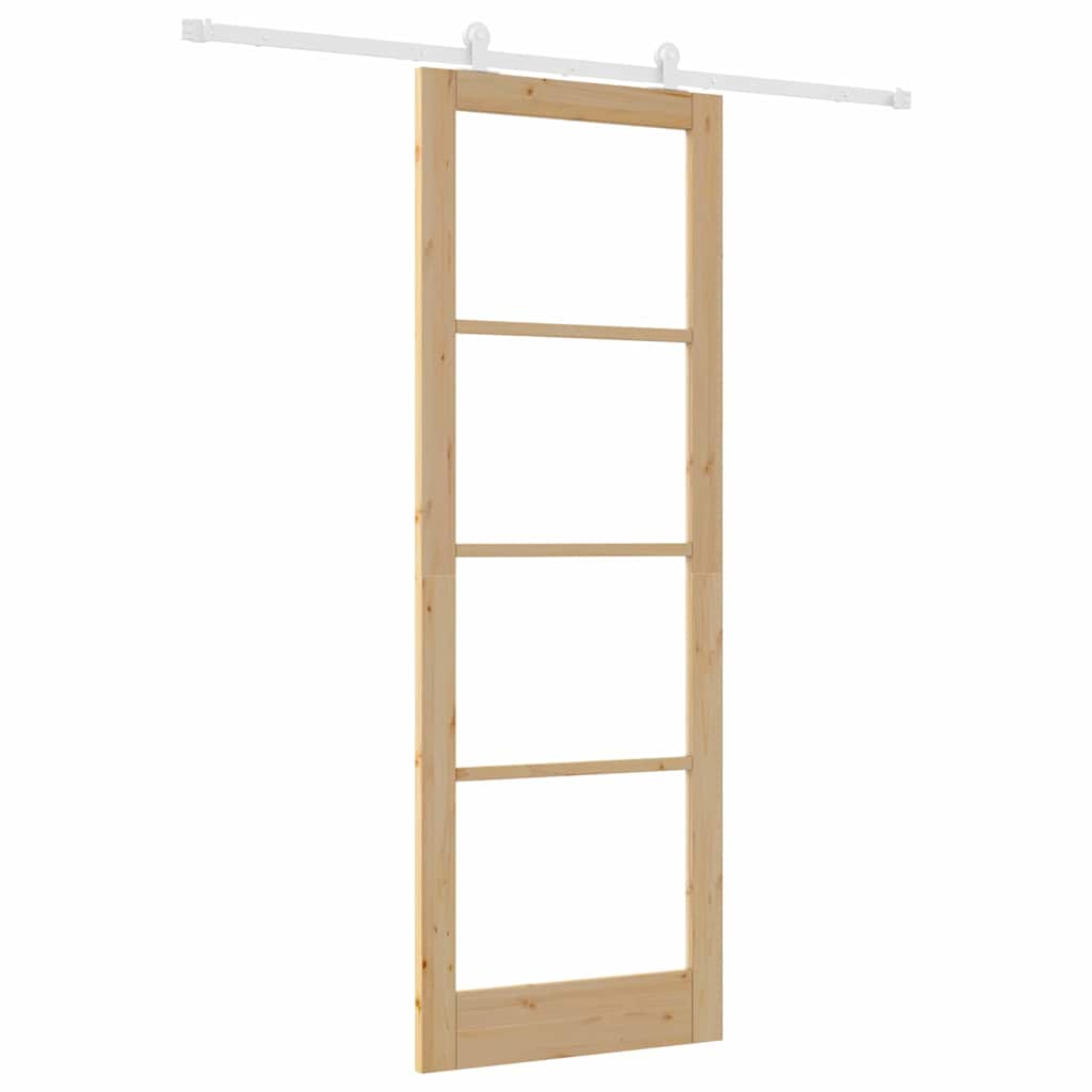 Porta Scorrevole Manuale Marrone 83 x 232 cm Legno e metallo 3332085