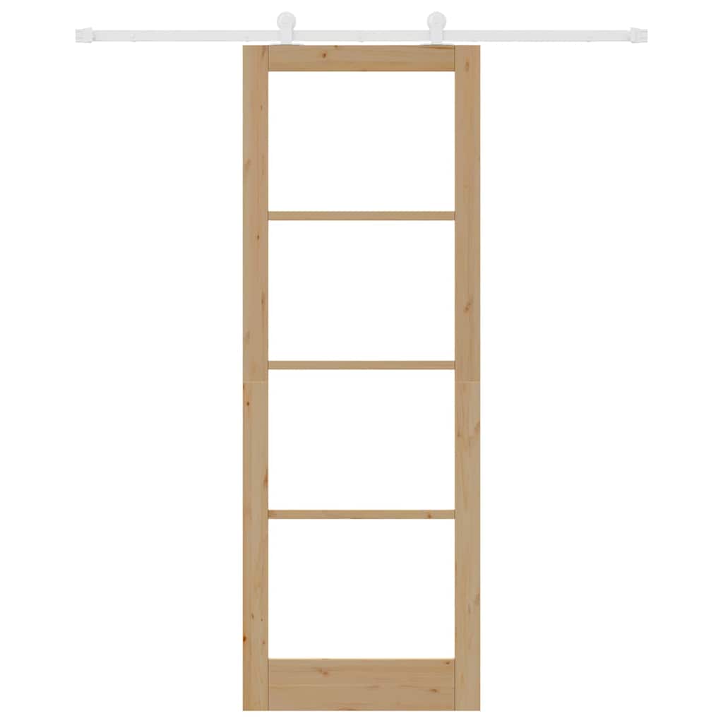 Porta Scorrevole Manuale Marrone 83 x 232 cm Legno e metallo 3332085