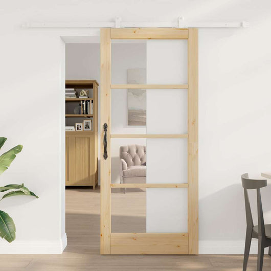 Porta Scorrevole Manuale Marrone 86 x 198.5 cm Legno e metallo 3332087