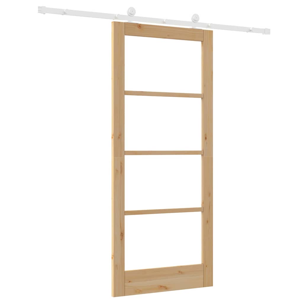 Porta Scorrevole Manuale Marrone 86 x 198.5 cm Legno e metallo 3332087