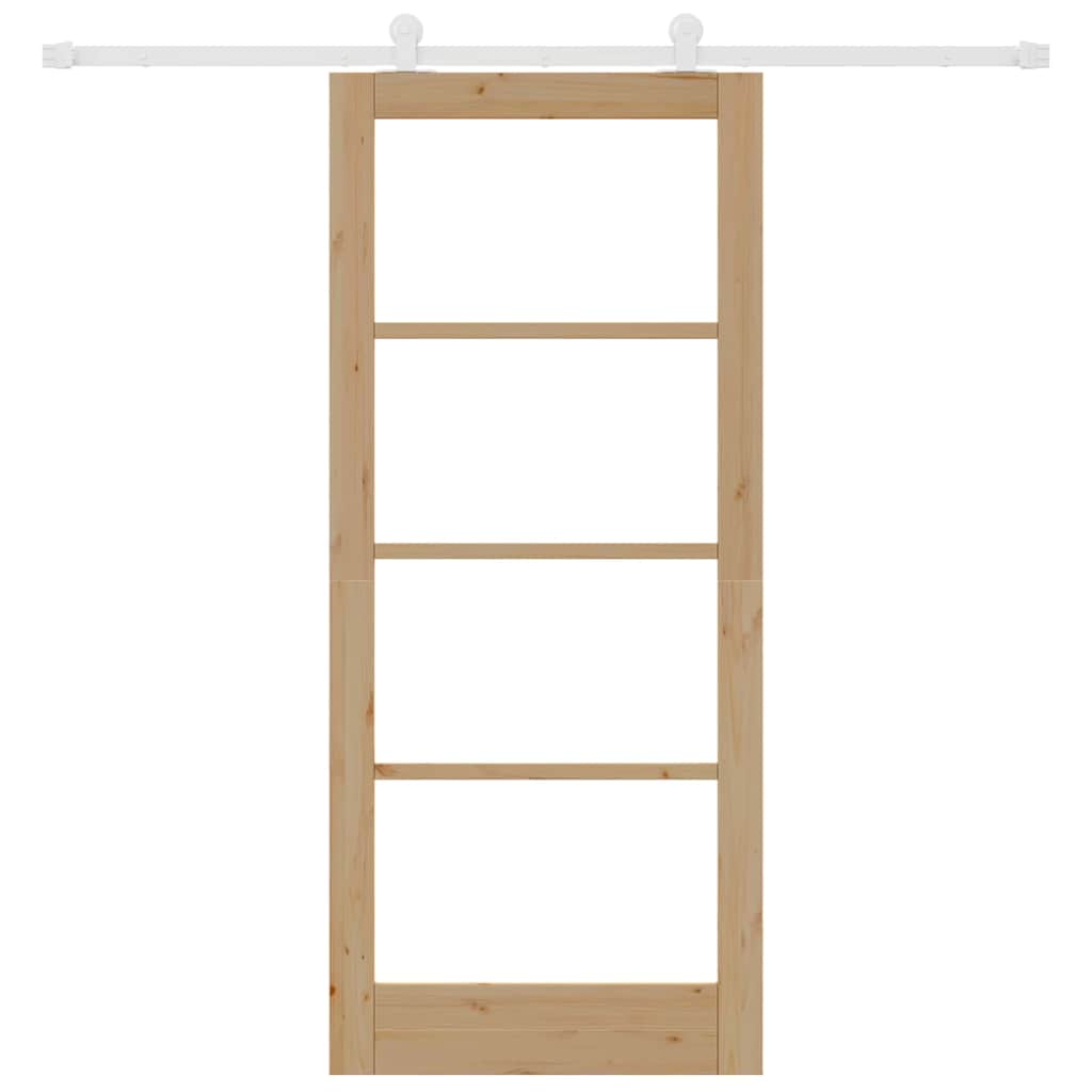 Porta Scorrevole Manuale Marrone 86 x 198.5 cm Legno e metallo 3332087