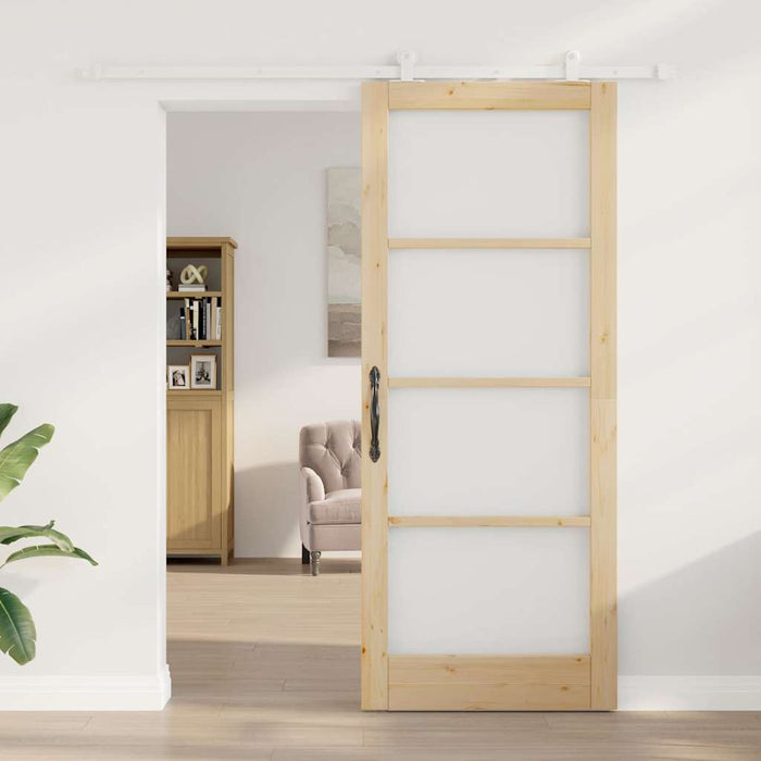 Porta Scorrevole Manuale Marrone 86 x 211 cm Legno e metallo 3332089