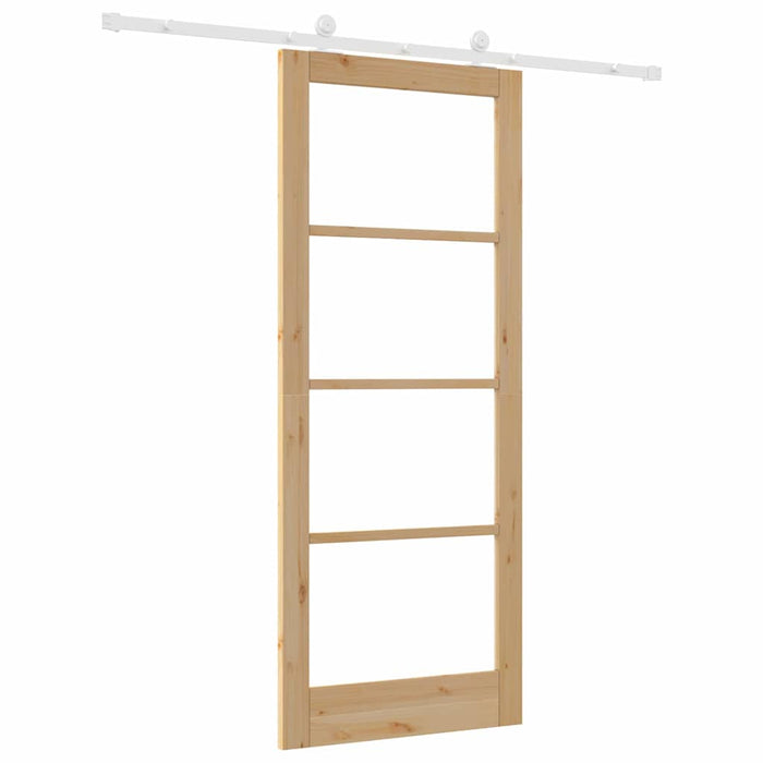 Porta Scorrevole Manuale Marrone 86 x 211 cm Legno e metallo 3332089