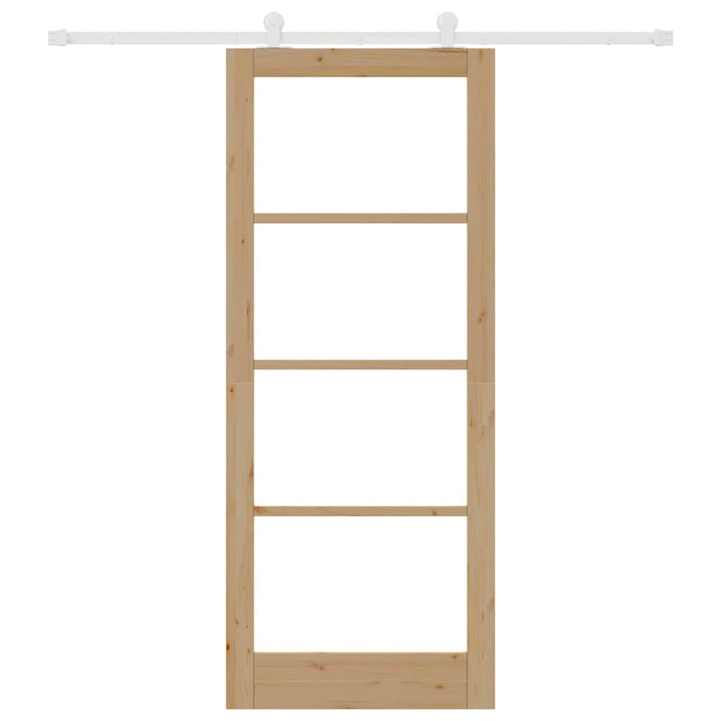 Porta Scorrevole Manuale Marrone 86 x 211 cm Legno e metallo 3332089