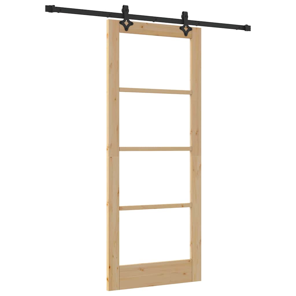 Porta scorrevole  con set di accessori "ORKDAL" Legno massello e vetro 3332165