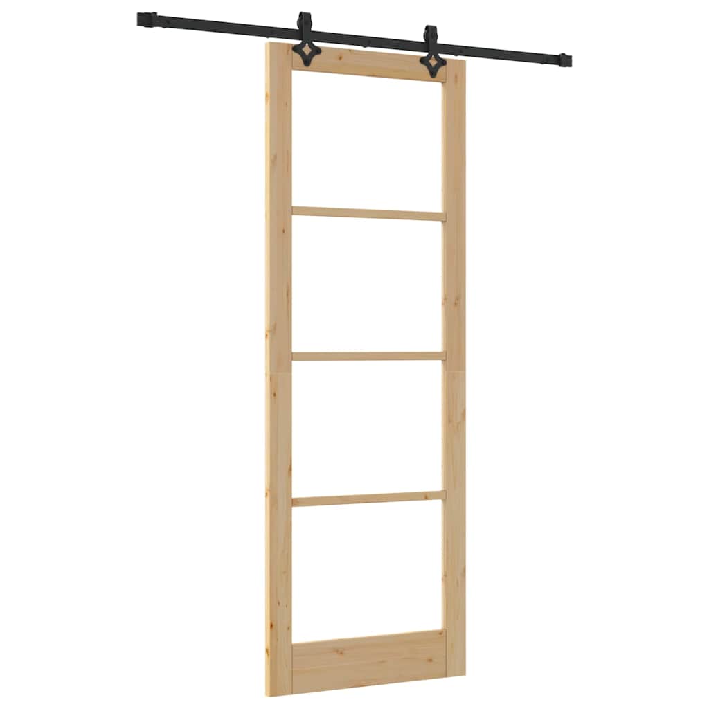 Porta Scorrevole  con Set Hardware 'ORKDAL'in Legno Massello e Vetro 3332169