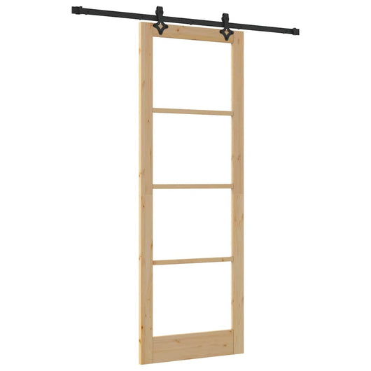 Porta Scorrevole  con Set Hardware 'ORKDAL'in Legno Massello e Vetro 3332169