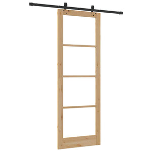Porta Scorrevole  con Set Hardware 'ORKDAL'in Legno Massello e Vetro 3332169