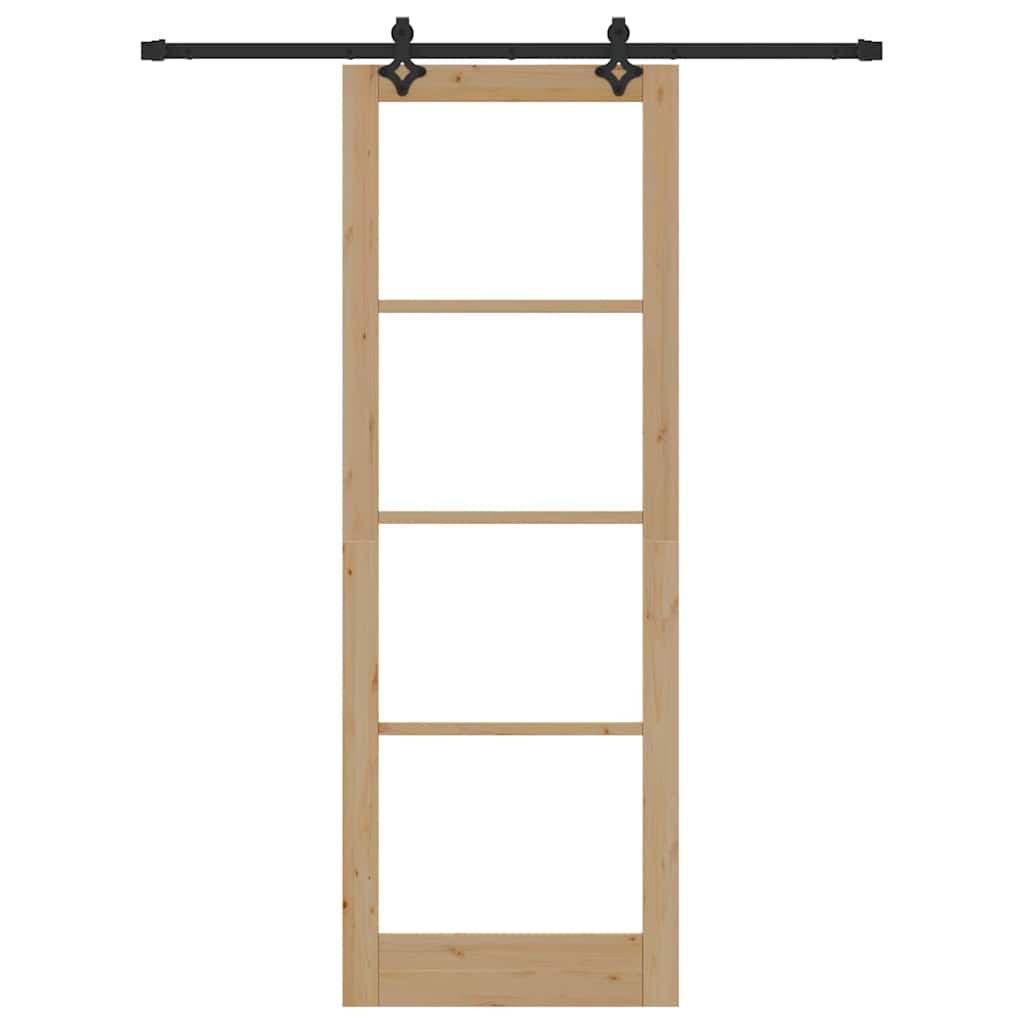Porta Scorrevole  con Set Hardware 'ORKDAL'in Legno Massello e Vetro 3332169