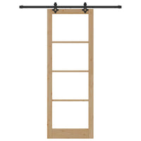 Porta Scorrevole  con Set Hardware 'ORKDAL'in Legno Massello e Vetro 3332169