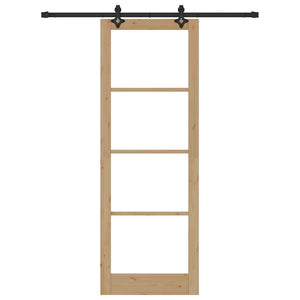 Porta Scorrevole  con Set Hardware 'ORKDAL'in Legno Massello e Vetro 3332169