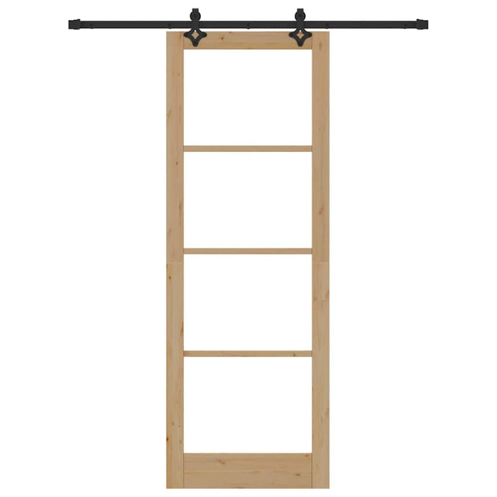 Porta Scorrevole  con Set Hardware 'ORKDAL'in Legno Massello e Vetro 3332169