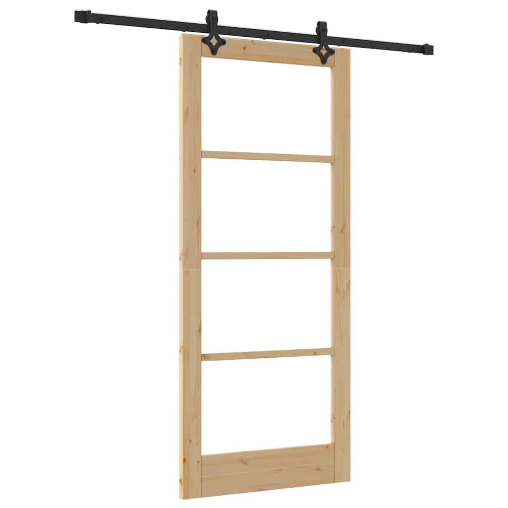 Porta Scorrevole  con Set Hardware 'ORKDAL'Legno Massello e Vetro 3332171