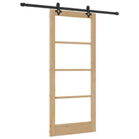 Porta Scorrevole  con Set Hardware 'ORKDAL'Legno Massello e Vetro 3332171