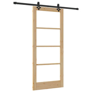 Porta Scorrevole  con Set Hardware 'ORKDAL'Legno Massello e Vetro 3332171