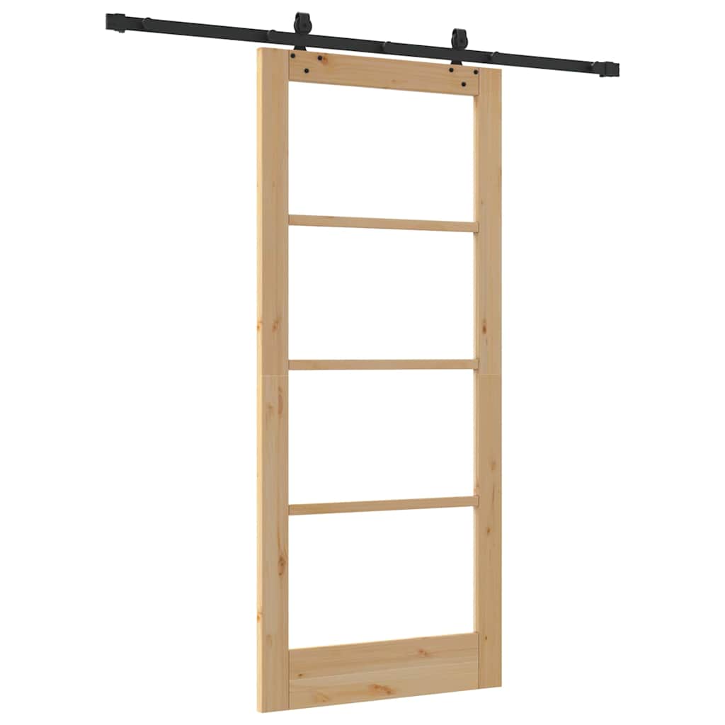 Porta Scorrevole  con Set Hardware 'ORKDAL'Legno Massello e Vetro 3332171