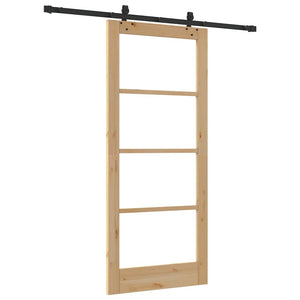 Porta Scorrevole  con Set Hardware 'ORKDAL'Legno Massello e Vetro 3332171