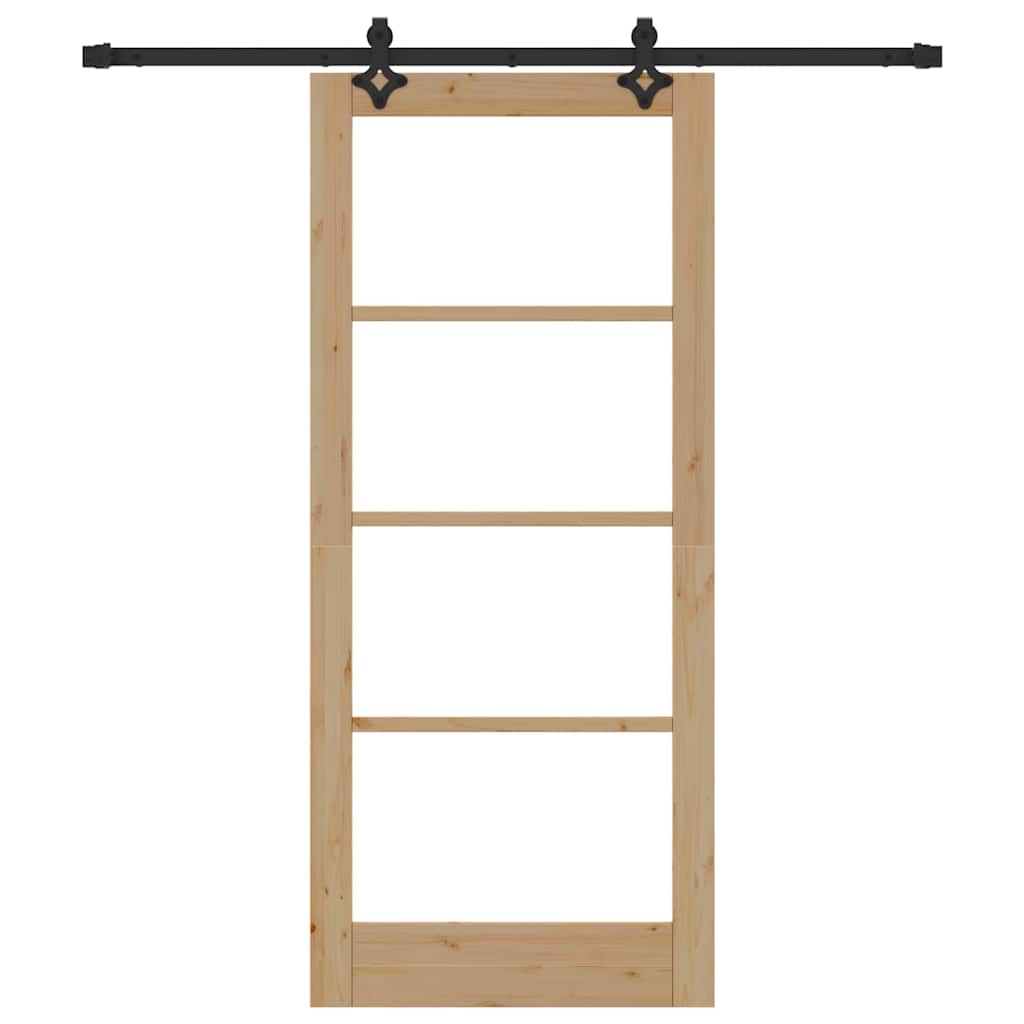 Porta Scorrevole  con Set Hardware 'ORKDAL'Legno Massello e Vetro 3332171