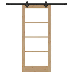 Porta Scorrevole  con Set Hardware 'ORKDAL'Legno Massello e Vetro 3332171
