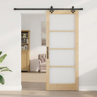 Porta scorrevole  con set hardware 'ORKDAL'Legno massello e vetro 3332173