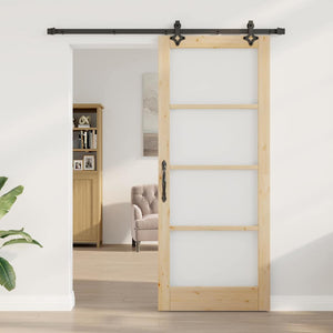Porta scorrevole  con set hardware 'ORKDAL'Legno massello e vetro 3332173
