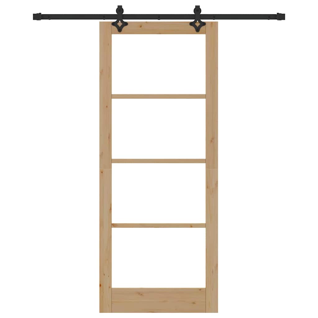 Porta scorrevole  con set hardware 'ORKDAL'Legno massello e vetro 3332173