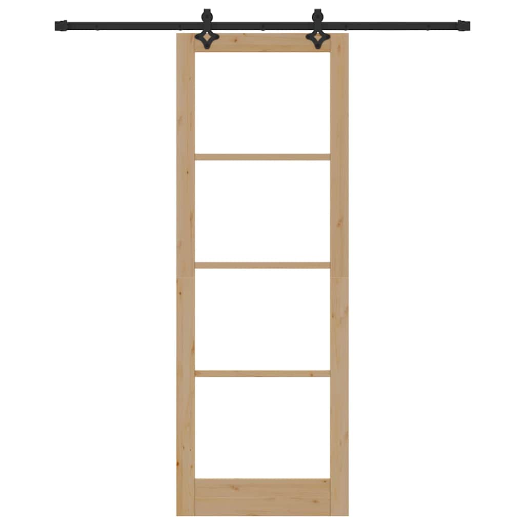 Porta Scorrevole Manuale Marrone 83 x 232 cm Legno e metallo 3332197