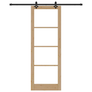 Porta Scorrevole Manuale Marrone 83 x 232 cm Legno e metallo 3332197