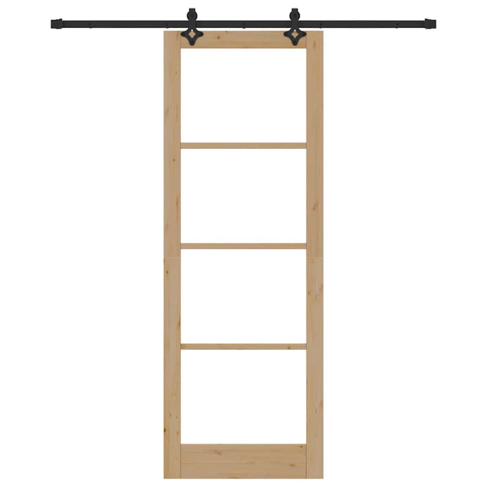 Porta Scorrevole Manuale Marrone 83 x 232 cm Legno e metallo 3332197