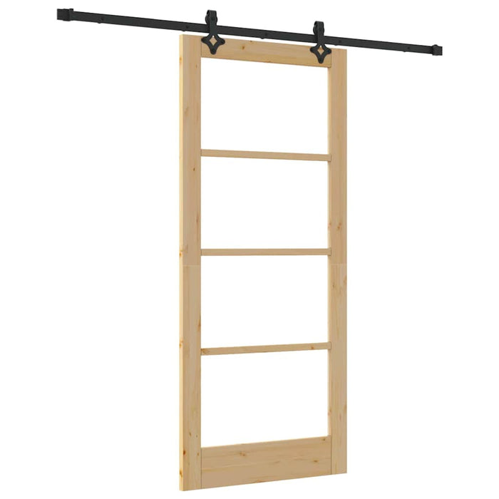 Porta Scorrevole Manuale Marrone 86 x 198.5 cm Legno e metallo 3332199
