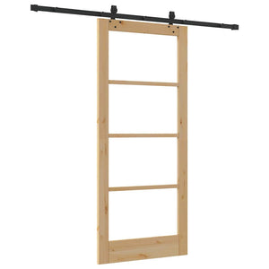 Porta Scorrevole Manuale Marrone 86 x 198.5 cm Legno e metallo 3332199