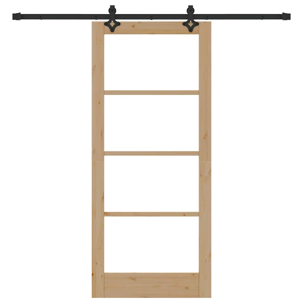 Porta Scorrevole Manuale Marrone 86 x 198.5 cm Legno e metallo 3332199