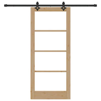 Porta Scorrevole Manuale Marrone 86 x 198.5 cm Legno e metallo 3332199