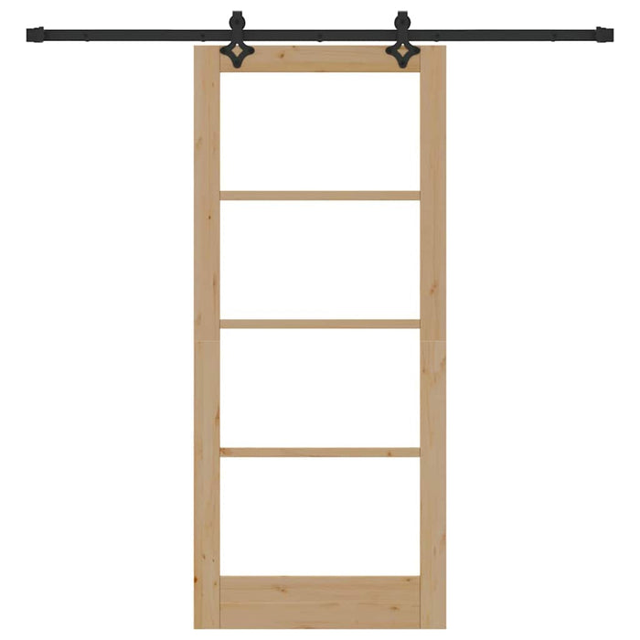 Porta Scorrevole Manuale Marrone 86 x 198.5 cm Legno e metallo 3332199