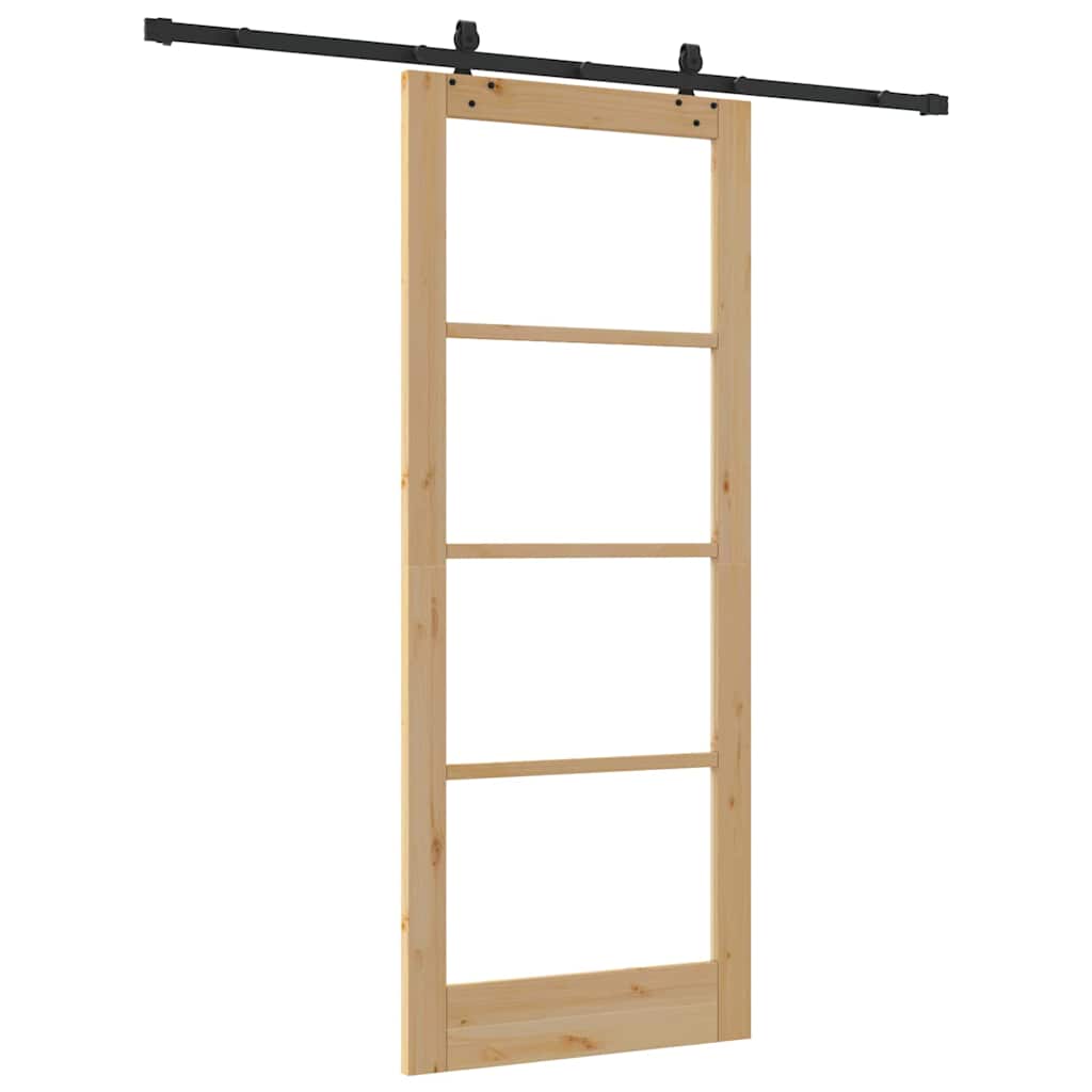 Porta Scorrevole Manuale Marrone 86 x 211 cm Legno e metallo 3332201