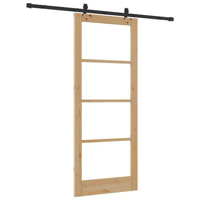 Porta Scorrevole Manuale Marrone 86 x 211 cm Legno e metallo 3332201