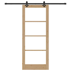 Porta Scorrevole Manuale Marrone 86 x 211 cm Legno e metallo 3332201