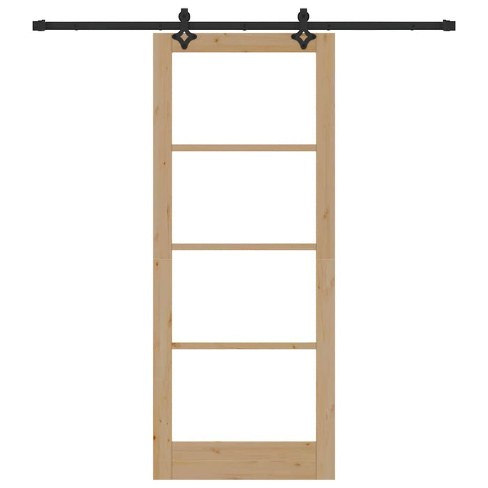 Porta Scorrevole Manuale Marrone 86 x 211 cm Legno e metallo 3332201