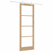 Porta Scorrevole  con Set Hardware 83x232 cm Legno Massello in Pino 3332225