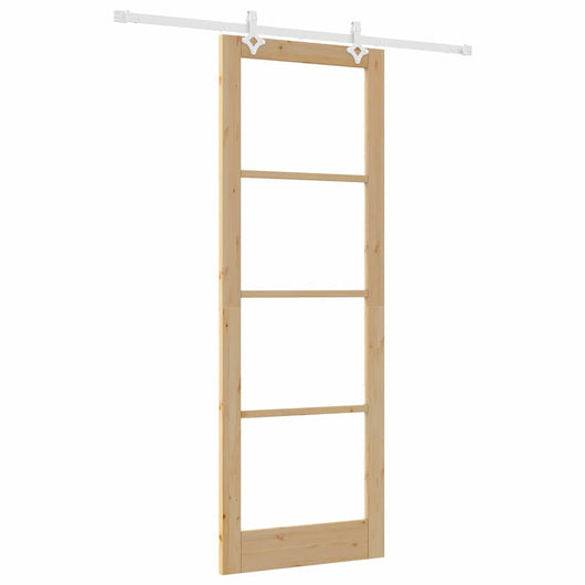 Porta Scorrevole  con Set Hardware 83x232 cm Legno Massello in Pino 3332225