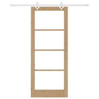 Set di Porta Scorrevole  con Hardware 86x211 cm Legno Massello di Pino 3332229